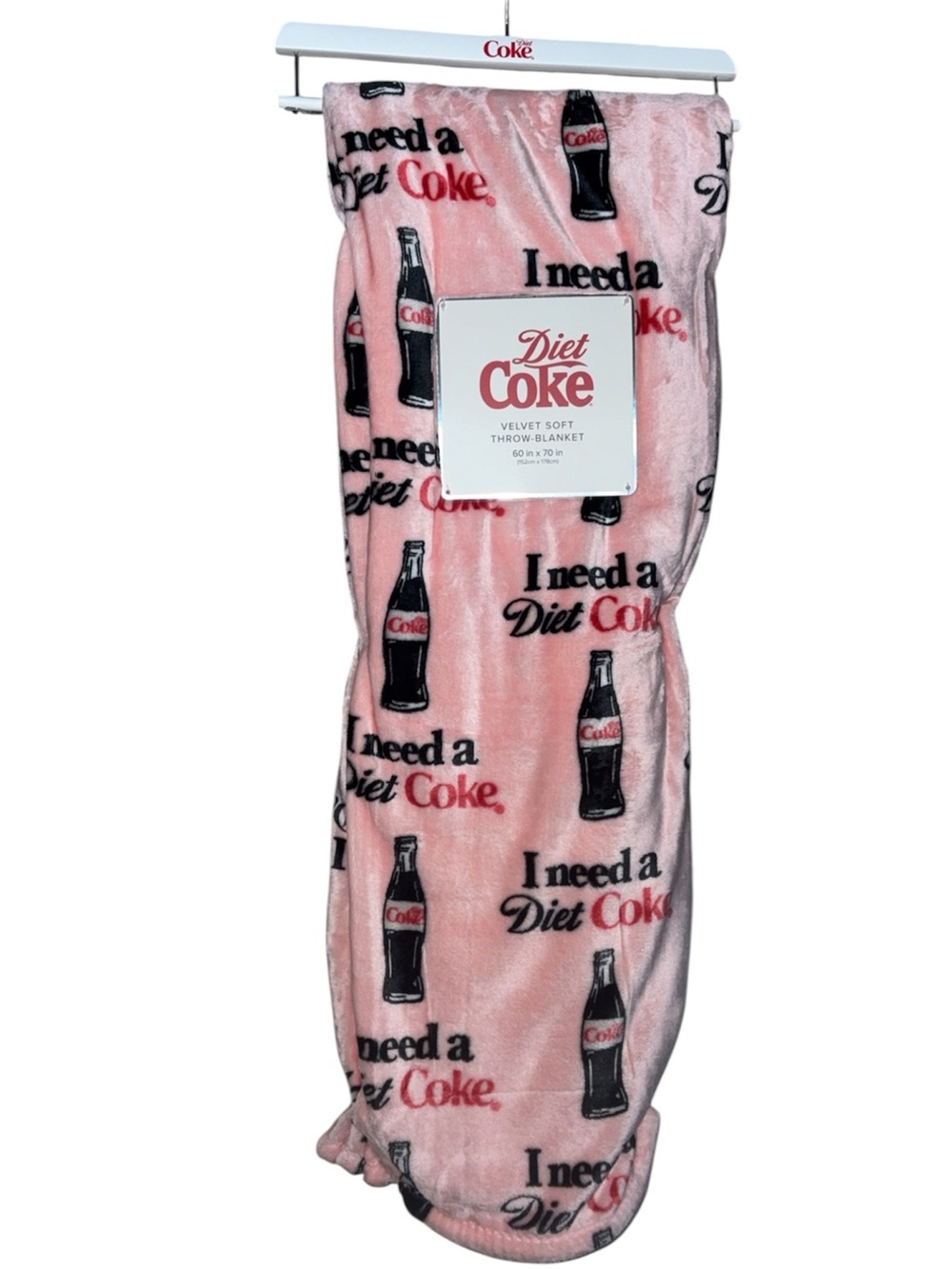 Coca Cola Pink Velvet Diet Coke Throw Blanket
